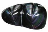 Polished Rainbow Obsidian Double Heart - Mexico #362218-1